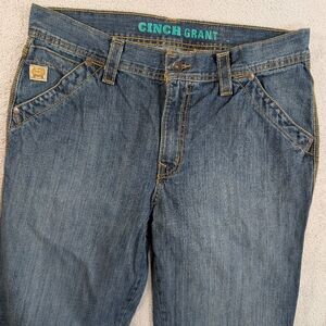 Cinch Grant Jeans Mens 36x38 Dark Wash Western Denim
